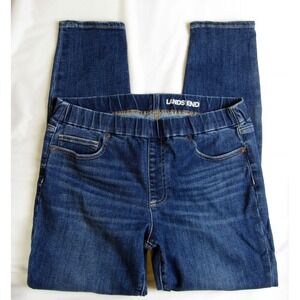 Lands' End Pull-On Skinny Jeans Blue Mid Rise Jeggings Women's Size 10 Petite